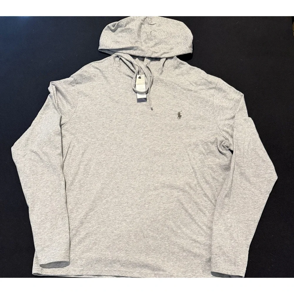 Polo Ralph Lauren Lightweight Pullover Hoodie Grey HTR Men's Size Large NWT